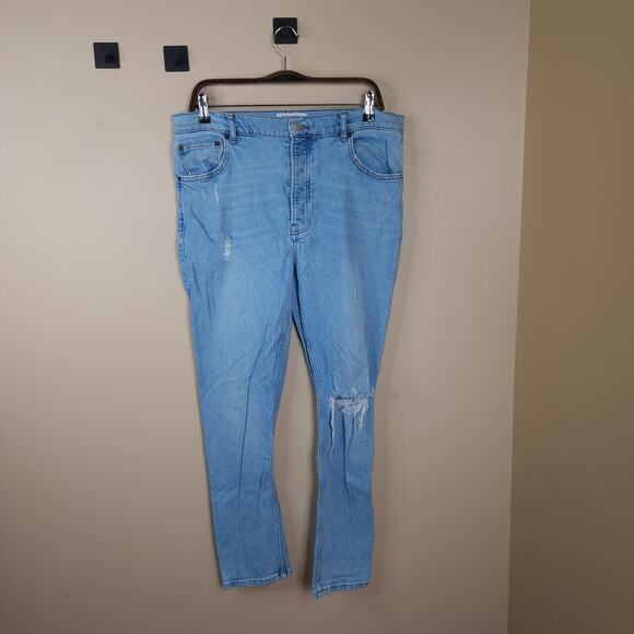 Reformation Liza High Rise Straight Cropped Jeans Montego Destroyed Size 31 - Picture 1 of 12